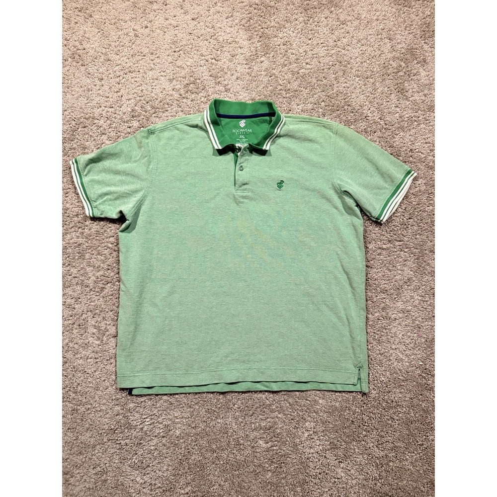 Rocawear Classic Polo Shirt Men's SZ 3XL Green Embroidered Logo